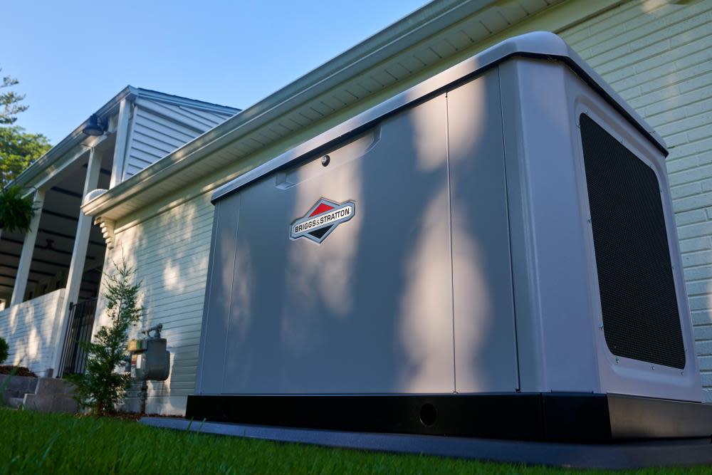 Briggs and Stratton PowerProtect standby generator installed beside a home in Ocean City, Maryland