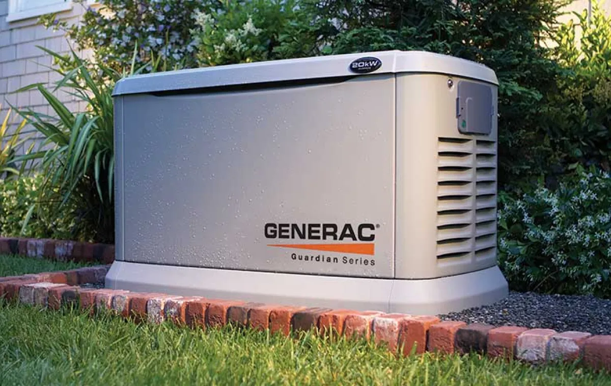 Standby generator installed beside a home in Ocean City, Maryland
